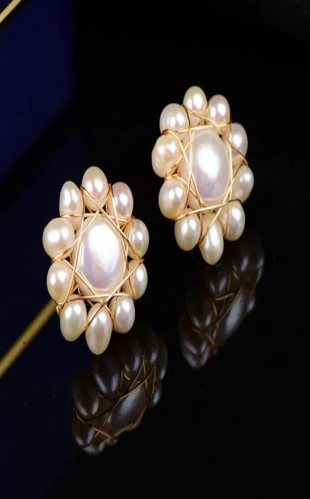 Kolczyki żyrandolowe Dangle Pearl For Women Ear Studs 925 Srebrny vintage kamienie kamienne biżuteria moda prawdziwe białe akcesoria N9904692