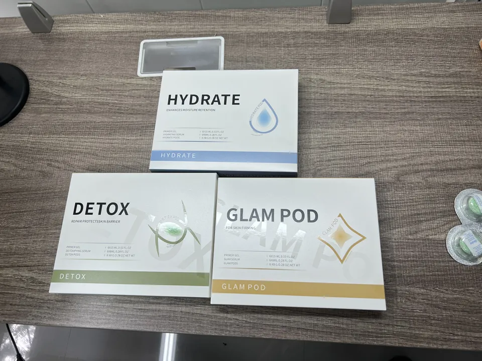 Nyaste syre kol pods detox glam co2 syre pods kapsel serum bubbla ansiktssats 3 i 1 hudföryngring