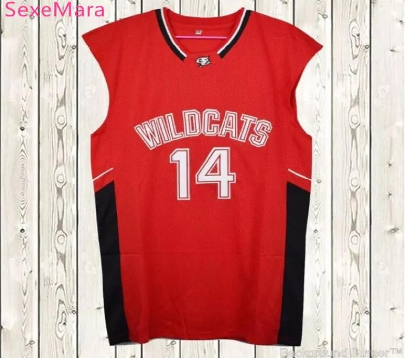 Troy Bolton Jersey 14 Wildcats East High School Jerseys Flin Tropics Moon Jersey6950269