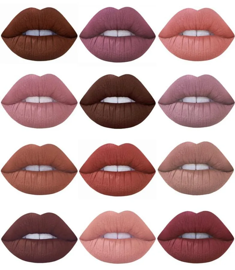New Miss Rose 12 pezzi rossetto opaco pigmento a lunga durata trucco labbra nude rossetto rosso opaco liquido4988438