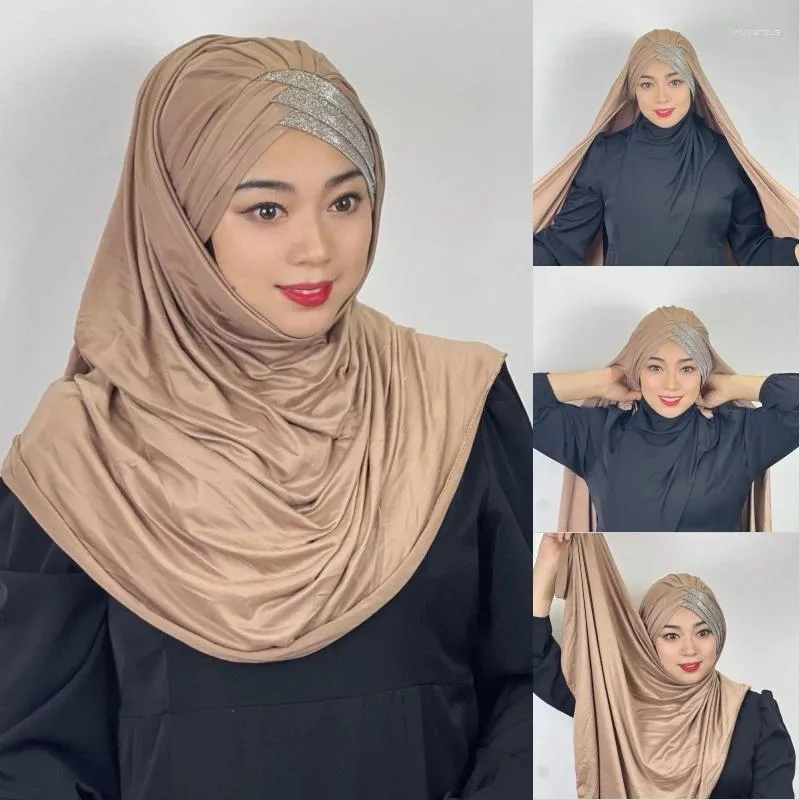 Abbigliamento etnico Moda Pianura Sciarpa lunga Donna Scialli Hijab musulmani Fascia araba Sciarpe avvolgenti Turbante Copricapo 178/68 cm