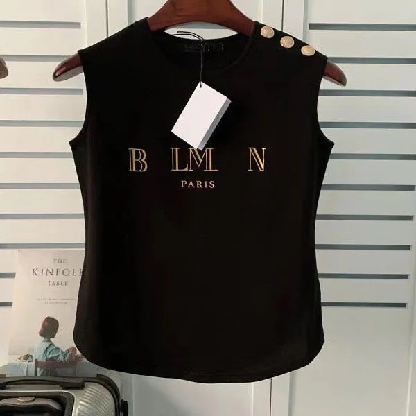 Sommer-Damen-Designer-T-Shirt, europäisches und amerikanisches Damen-Sommer-Neues Tank-Top, würziges Mädchen-Stil, sexy bedrucktes, ärmelloses T-Shirt für Damen