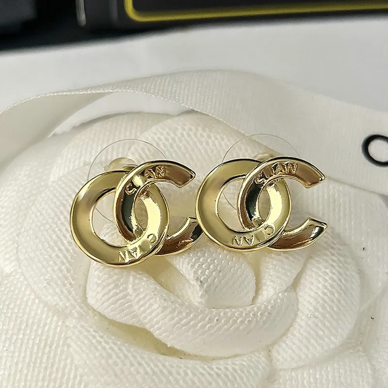 French luxury brand diamond stud earring gold silver earrings letter barnd fashion designer for women party gift
