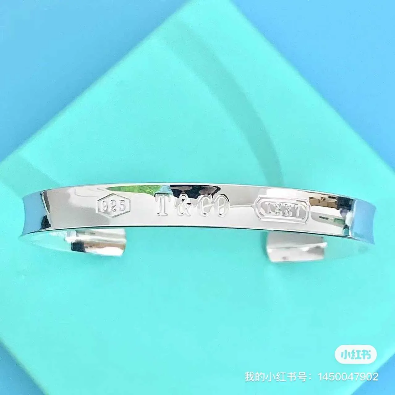 Bracelet de créateur Tiffay série 1837 en argent sterling s925, ouvert, mode, cadeau simple et généreux pour hommes et femmes