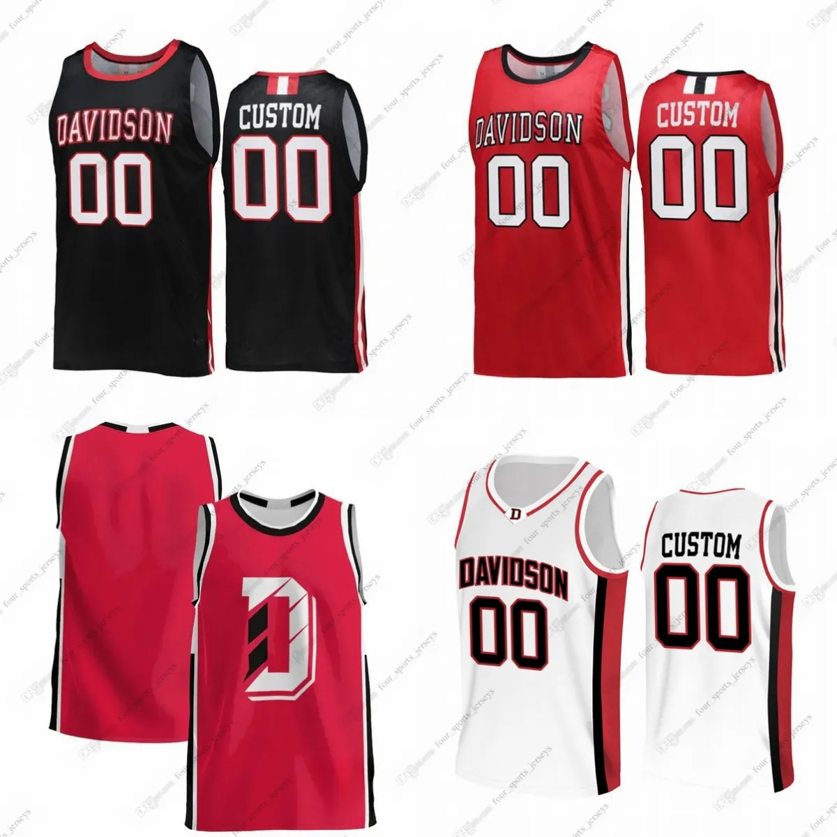 Maillots de basket-ball universitaires personnalisés NCAA Davidson Wildcats Connor Kochera Sean Logan Mike Loughnane Brock Matheny Jarvis Moss Rikus Schulte David Skogman Sosnik