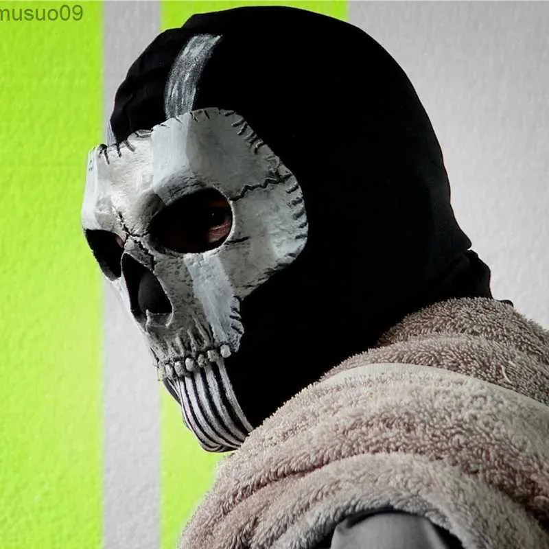 Designer Masks Ghost mask V2 - Operador MW2 airsoft COD Cosplay Airsoft Tactical Skull Full Mask