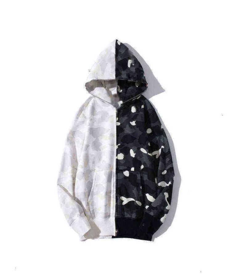 Head Camo Fullzip Bathing Camouflage Ape Hoodie Men Black White Sweatshirt Jacket UK2749454