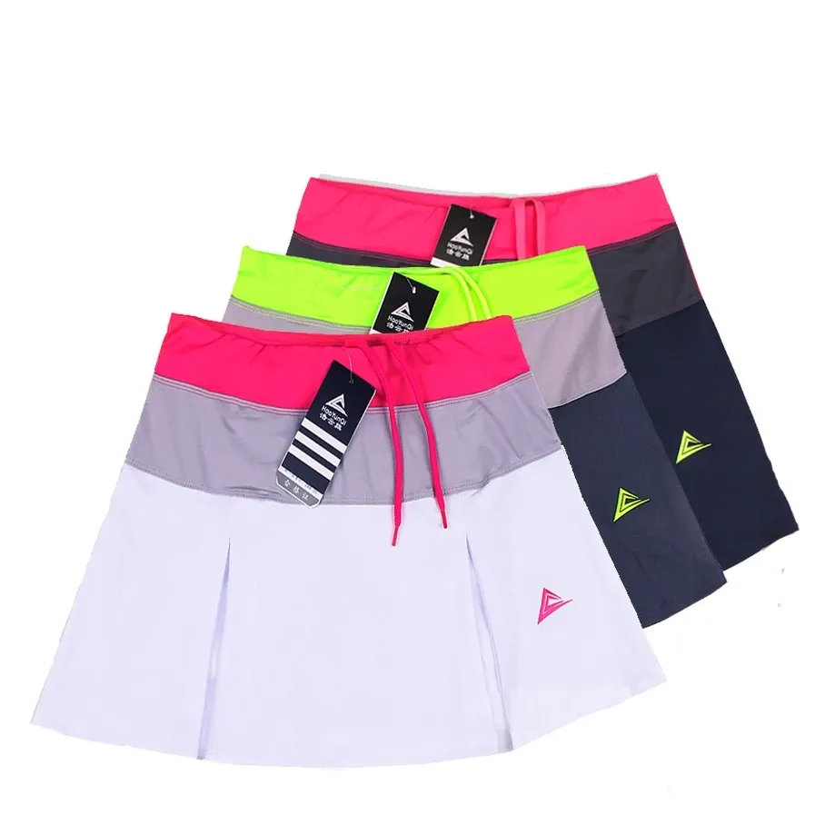 Dresses Women Tennis Skorts , Girl Tennis Skirt with shorts , Breathable Female Badminton Skirt With Pocket , Girls Sport Running Shorts