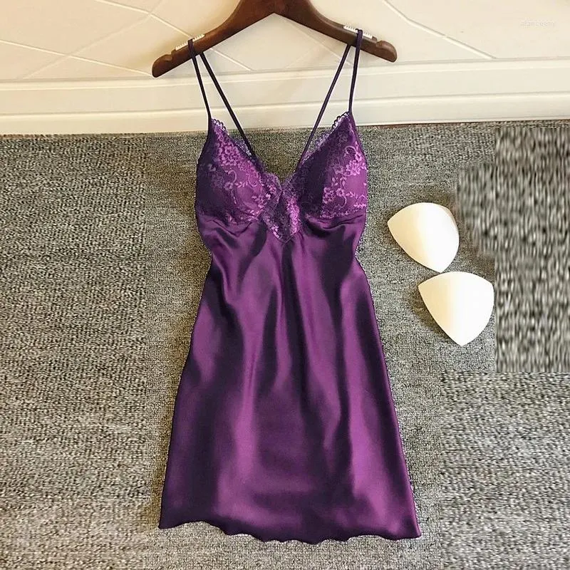 Kvinnors sömnkläder 2024 Sexiga nattklänningar Se genom spetsunderkläder Babydoll Night Dress Women Underwear Party Nightie S-3XL