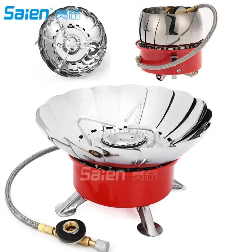 Camping Gas Stove Burner Windproof Backpacking Hiking Stoves Portable Lightweight Outdoor Folding Propane with Piezo Ignition6640471