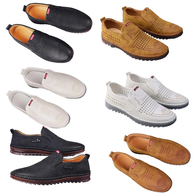 Casual shoes for men's spring new trend versatile online shoes for men's anti slip soft sole breathable leather shoes non-slip 44