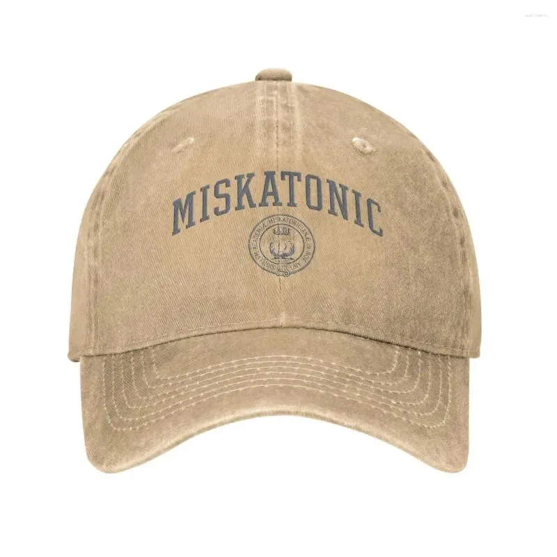 Ball Caps Miskatonic University Collegiate Lovecraft Baseball Cap Vintage w trudnej sytuacji bawełniany kapelusz dla mężczyzn Kobiet Kapelusze na świeżym powietrzu