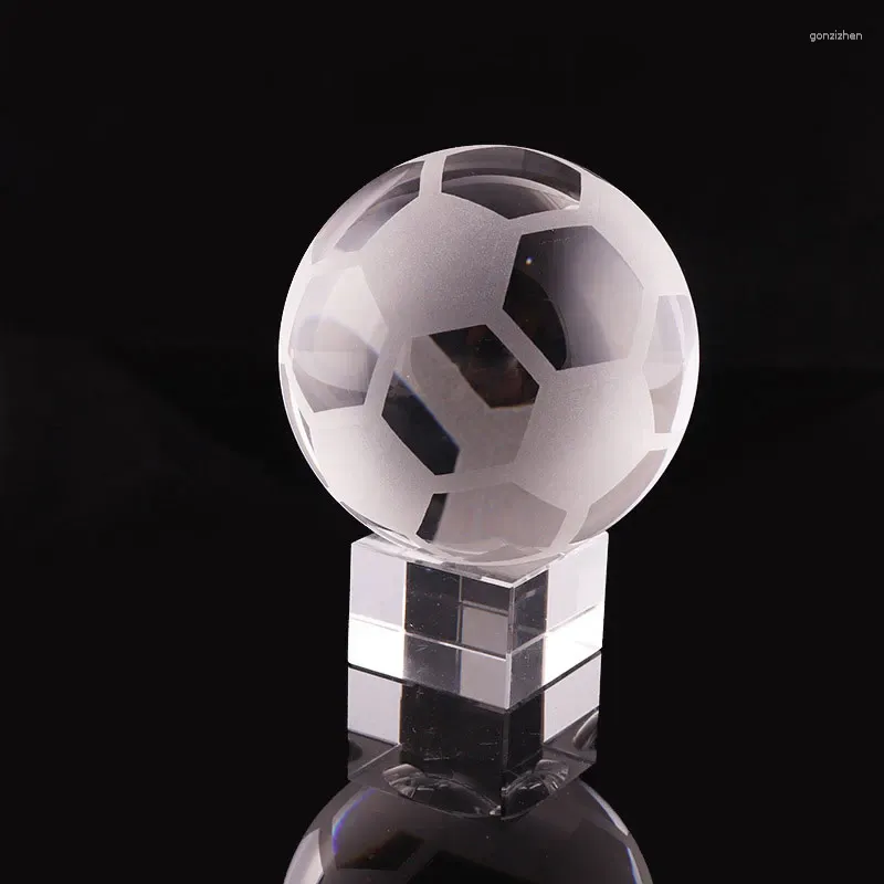 Decoratieve beeldjes Kristallen bol beeldje presse-papier glas voetbal basketbal aarde Galaxy miniatuur Feng Shui Craft Home Decor