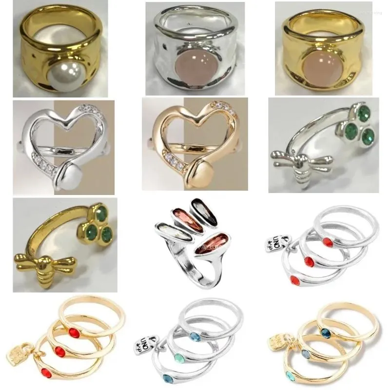 Cluster Ringen 2024 UNOde50 Mode Verzilverd 925 Delicate Roterende Ring Voor Vrouwen Party Gift Sterling Vrouwen