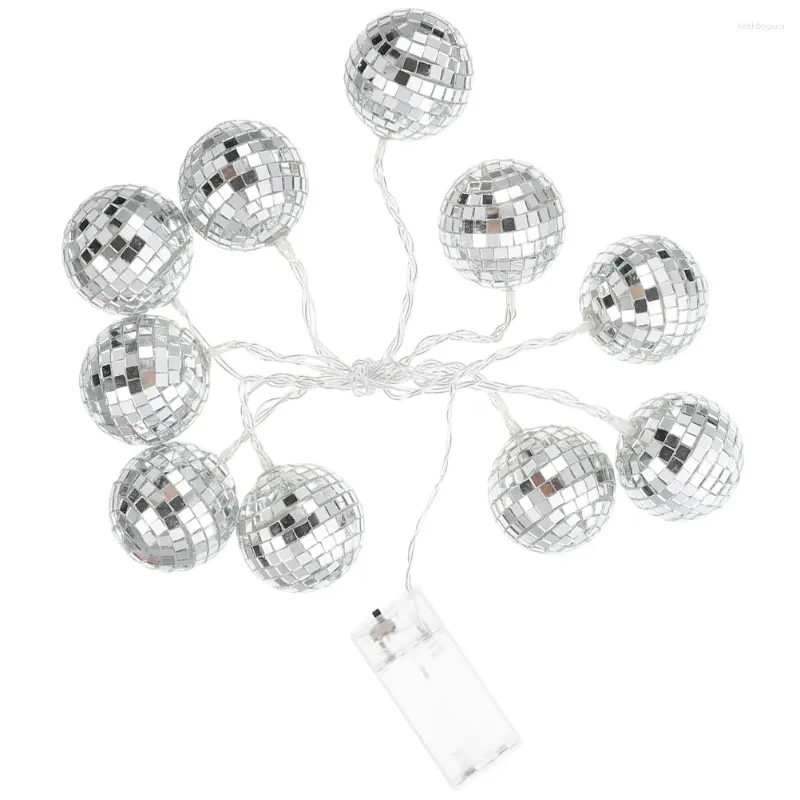 Strängar 1 Uppsättning LED Disco Ball String Light Mirror Party Decorative Hanging Patio