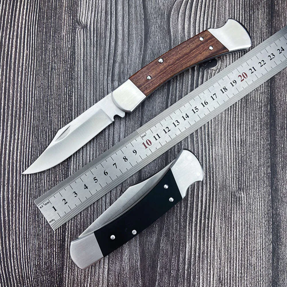 Hot Selling Buck Red Sour Branch Wooden Handle Outdoor Camping Survival Hands Meat Barbecue Folding Fruit Knife 224706