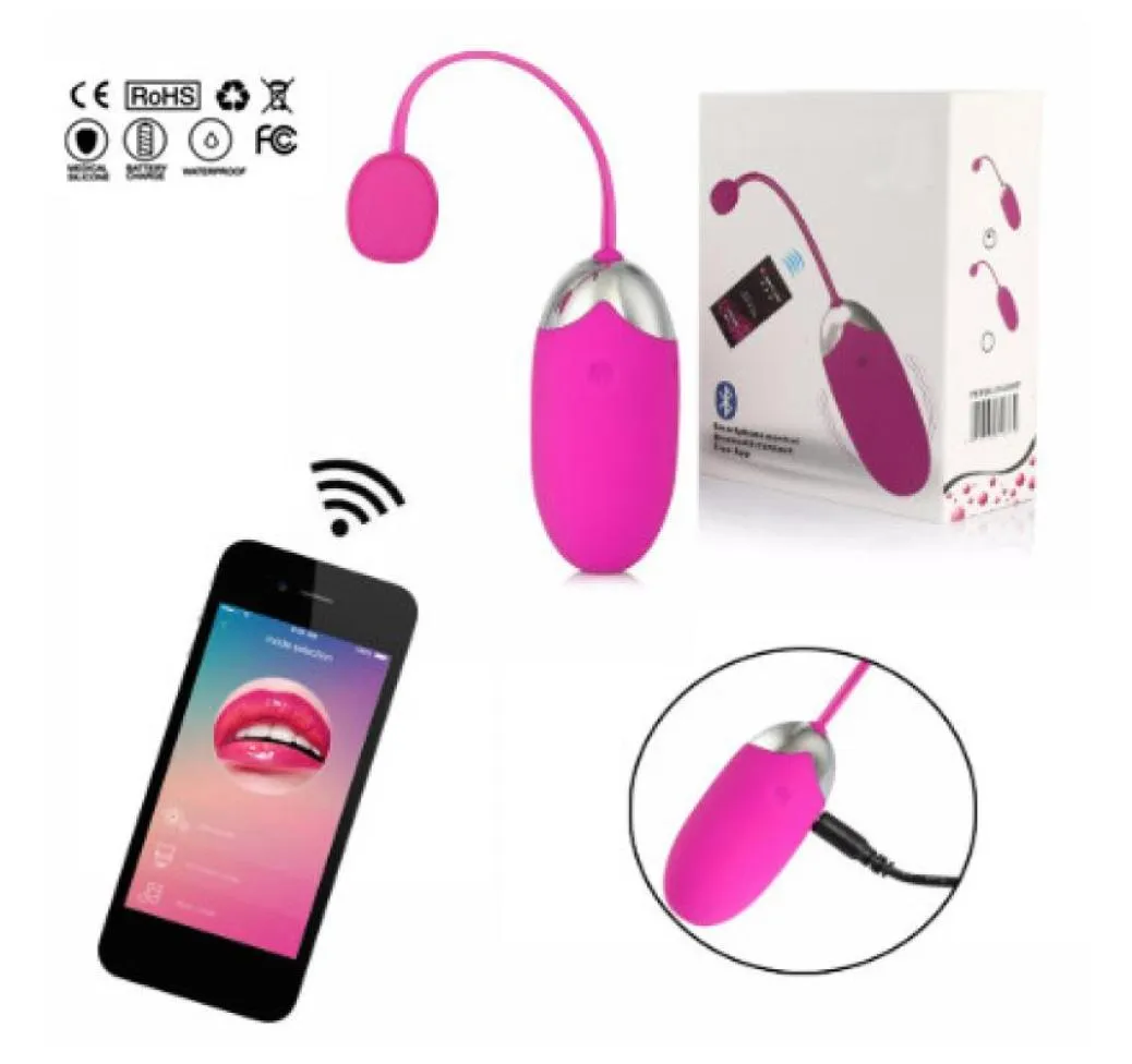 USB Recarga Massageador Vibrador Bluetooth Sem Fio Smartphone App Controle Remoto Ovos Vibratórios Vaginais Brinquedos Adultos Clitóris ovo vibrado5129905