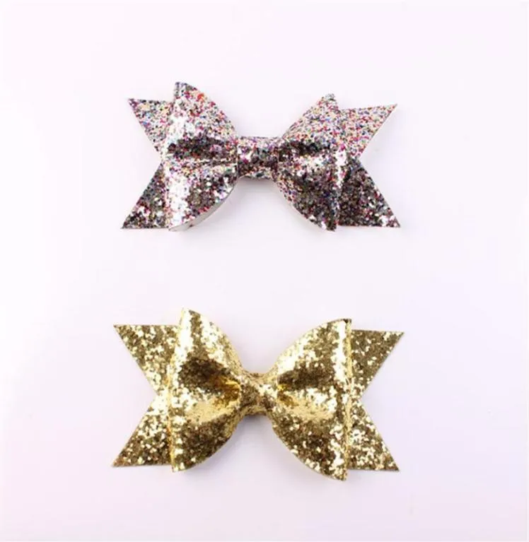 10pcs lot Gold Silver Glitter Sequins Hair Bows Clips Handmade Hairpins Girls Hairgrips Fashion Headwear16984378863