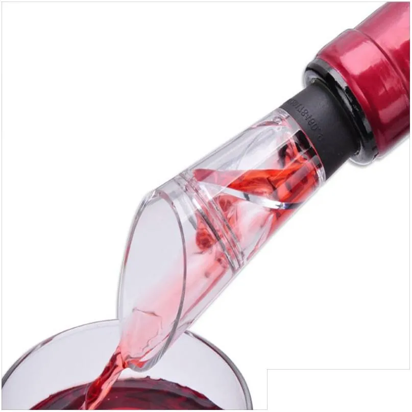 Ferramentas de barra rápida vinho tinto decanter ferramentas de barra aerador arejamento pourer bico decantadores portátil espiral aeradores pourers filtro festa em casa dhaqf