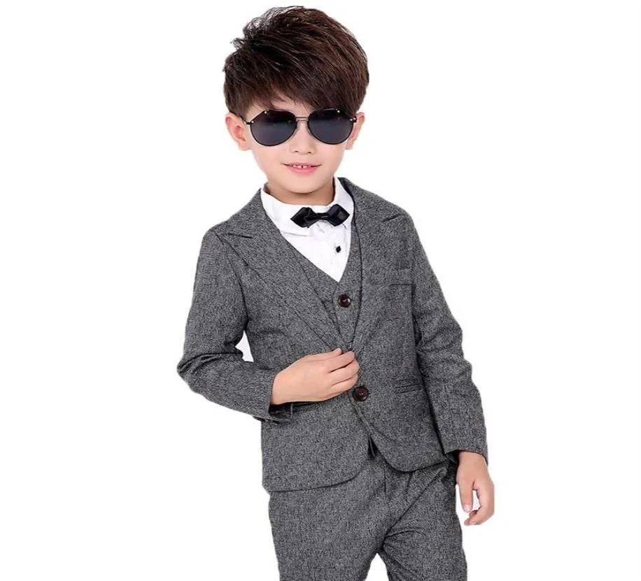 2019 Flower Boy Formal Evening chorus Dance Blazer Suit Kids Jacket Vest Pants 3Pcs Clothing Set Children Wedding Tuxedo Costume304246762