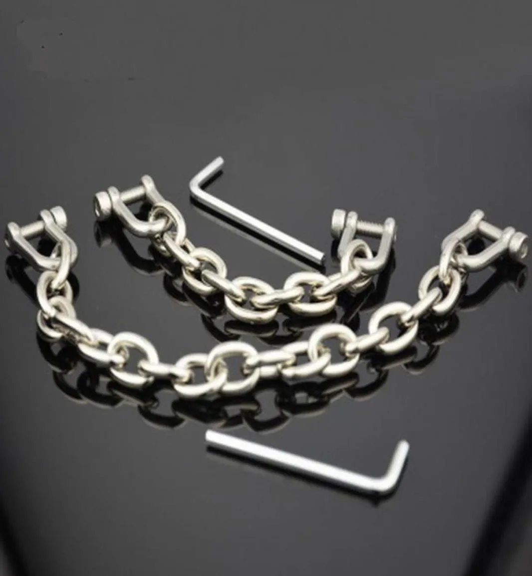 bondage hoofdsteunen metalen manchet ketting ketenen bdsm fetish slaaf sex producten speelgoed voor volwassenen legering teen manchet volwassen games4068664