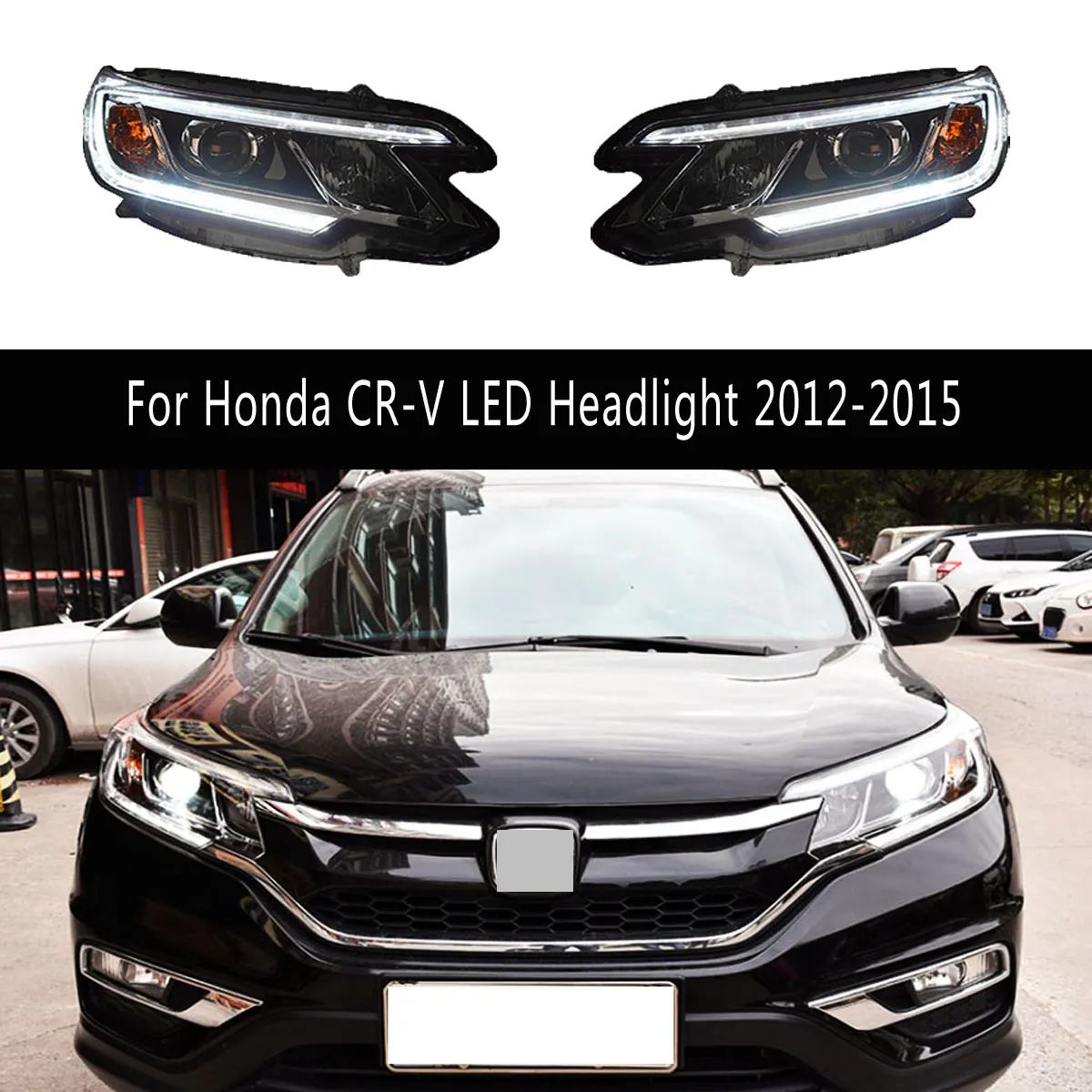 Auto Parts Daytime Running Lights Streamer Turn Signal Front Lamp For Honda CR-V CRV LED Headlight Assembly 12-15 Car Accessories