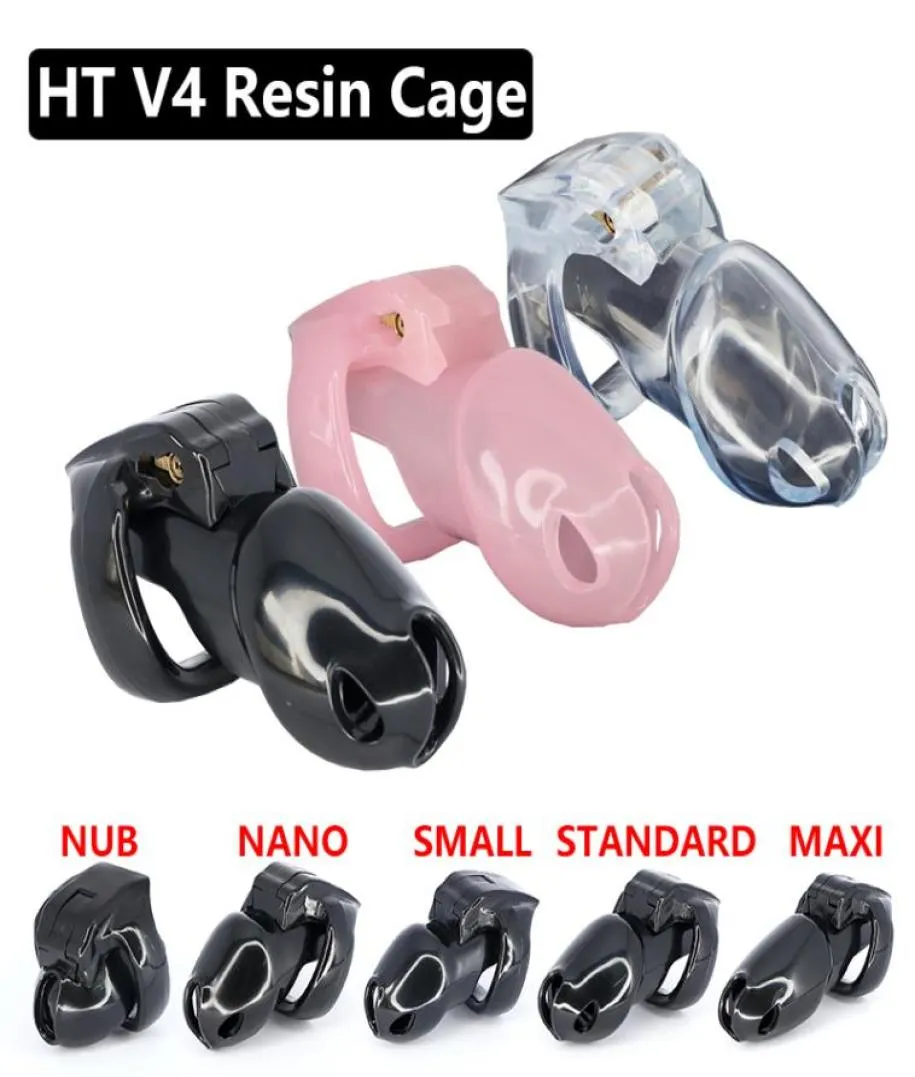 2021 Nowe przybycie Męskie urządzenie HT V4 Zestaw Keuschheitsgurtel Cage Cage Penis Pierścień Belgage Pasek Fetysz Adult Seksowne Toys1674972