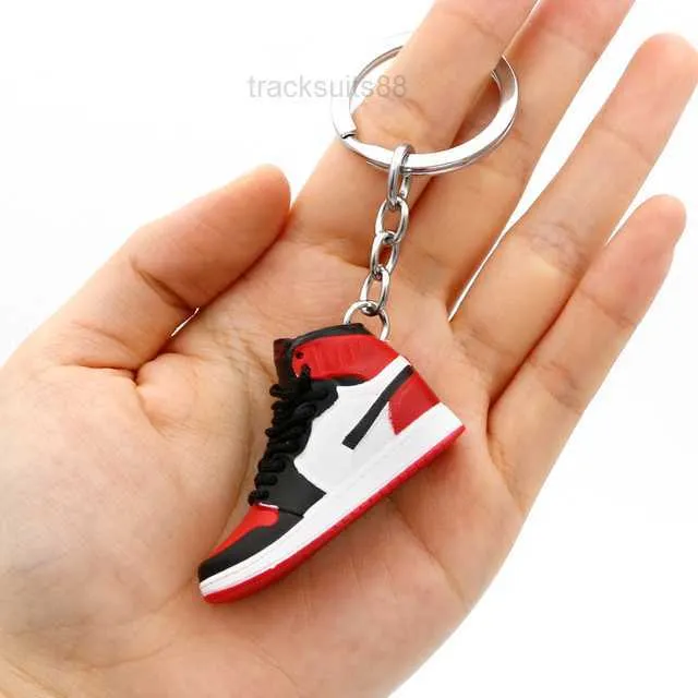 Lanyards Emation 3D Mini Keychains Basketball Shoes Three Nsional Model Keychain Sneakers Couple Souvenir Mobile Phone Key Pendant D ba T10