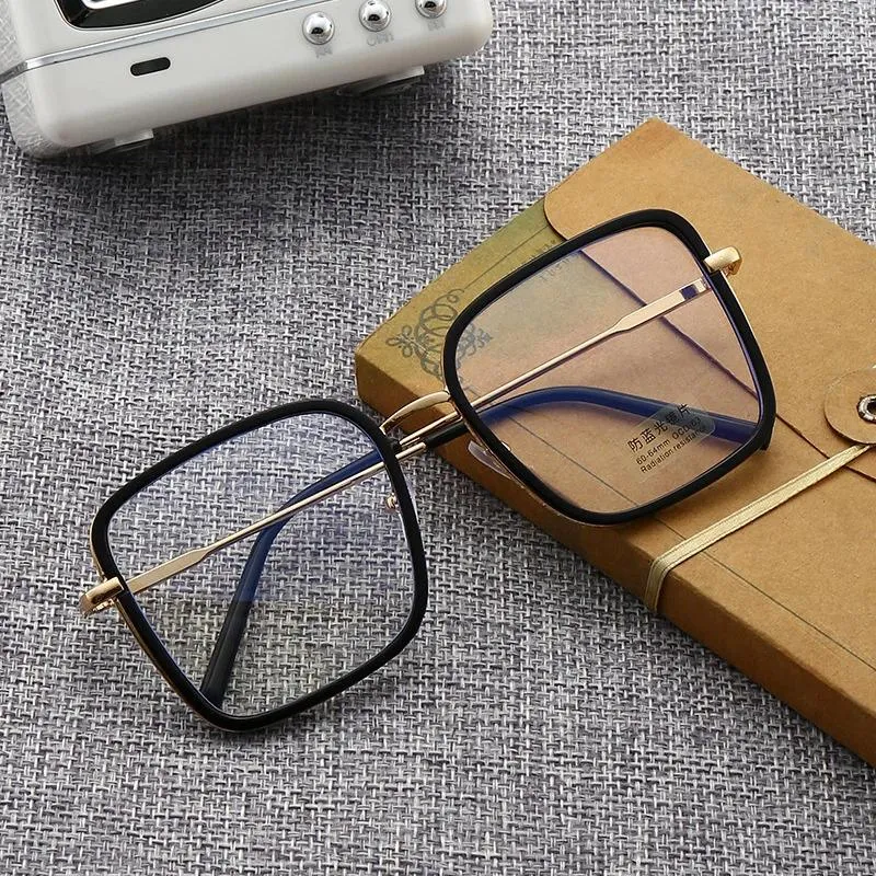 Güneş Gözlüğü Çerçeveleri Moda Vintage Square Glasses Marka Tasarımcısı Optik Gözlükler Çerçeve Temiz lens Gözlük Retro Mavi Anti-Işık Oculos