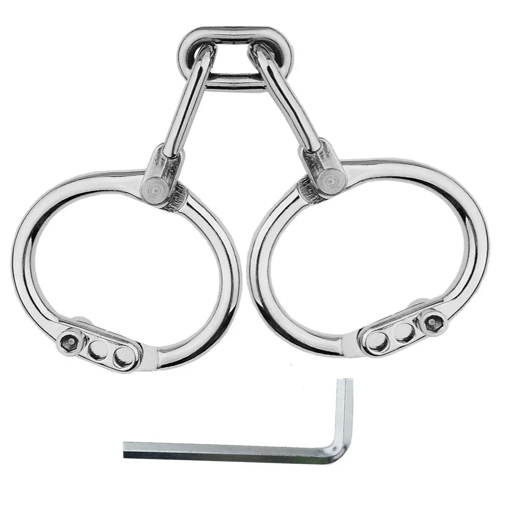 Stainless Steel Ring Wrist Cuff Unisex Restraint Hand Feet Bondage Sex Toy Role Cosplay Tools