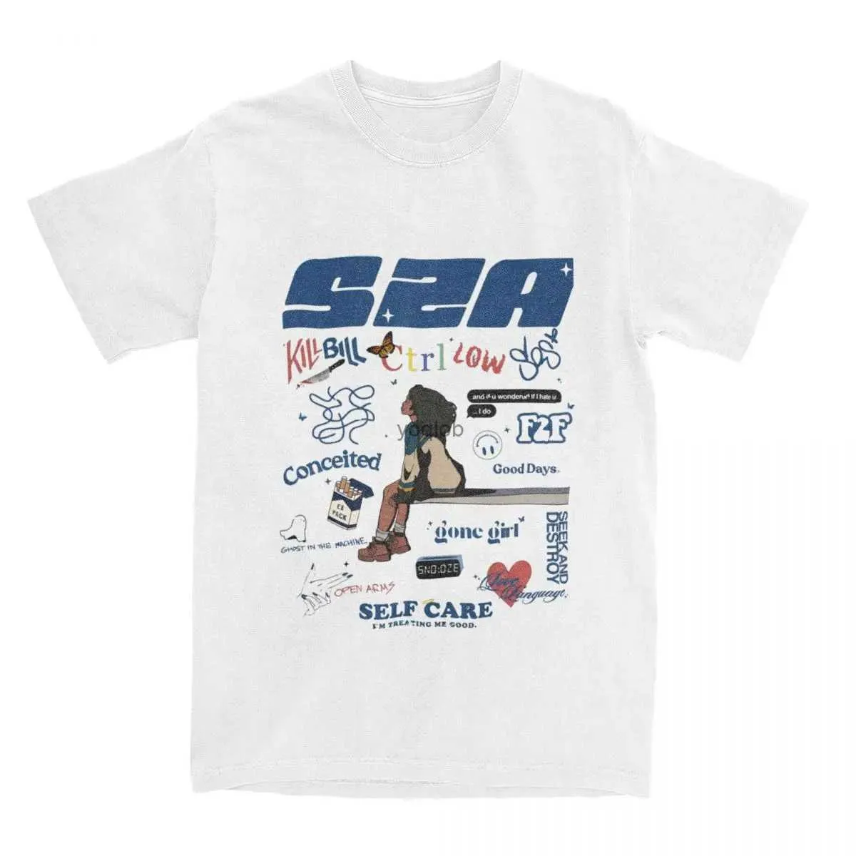 Herr t-shirts sza sos sång män kvinnor t shirt sommar kort ärm vintage ren bomull runda hals t shirt stor storlek t-shirt