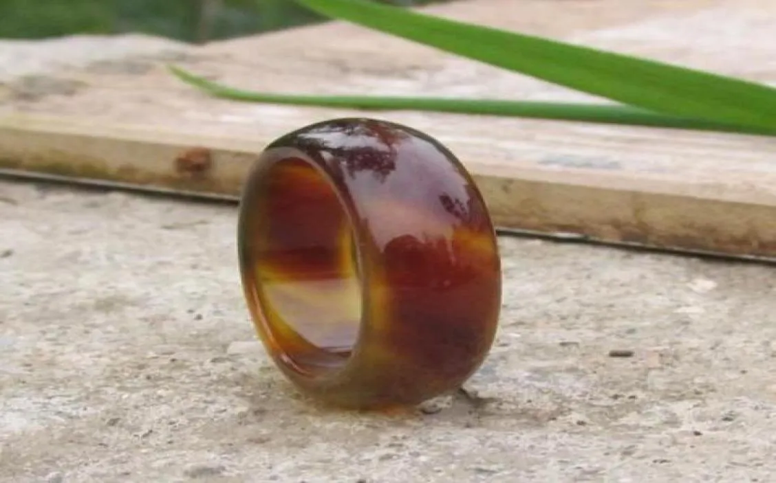 203 Sardonyx Naturalny brązowy palec palec palec mężczyźni ciągnij ten prawdziwy specjalny pierścień jadeile jade9841993