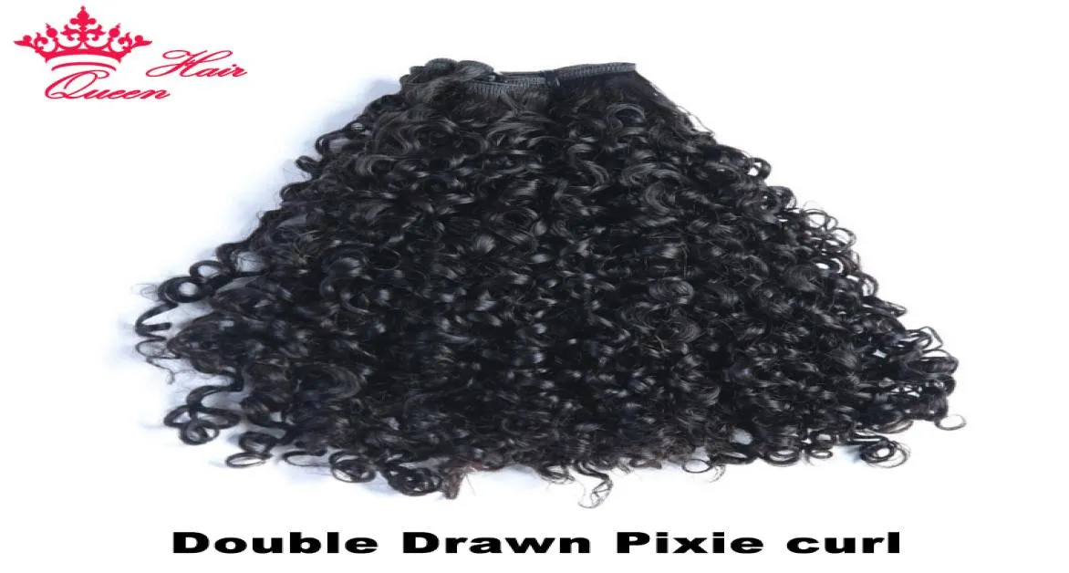 Dupla desenhada pixie onda brasileira encaracolado cabelo tecer pacotes virgem onda de cabelo humano 100 extensões de trama de cabelo não processado natural bl1636205