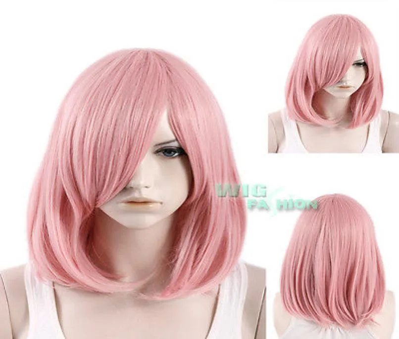 16quot ısıya dayanıklı orta düz milkshake pembe cosplay saç wig2199479