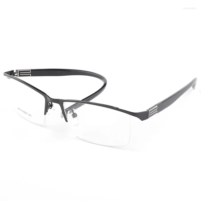 Sunglasses Frames OEYEYEO Titanium Alloy Front Rim Eyeglasses Frame With Flexible Temple Arms Semi-Rimless Glasses 4 Optional Colors