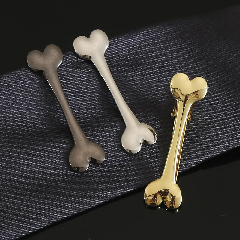 Modepersonlighetsbutik Herrens modepersonlighet Creative Tie Clip Suit Accessories Bone Shape Multi-Color Versatile