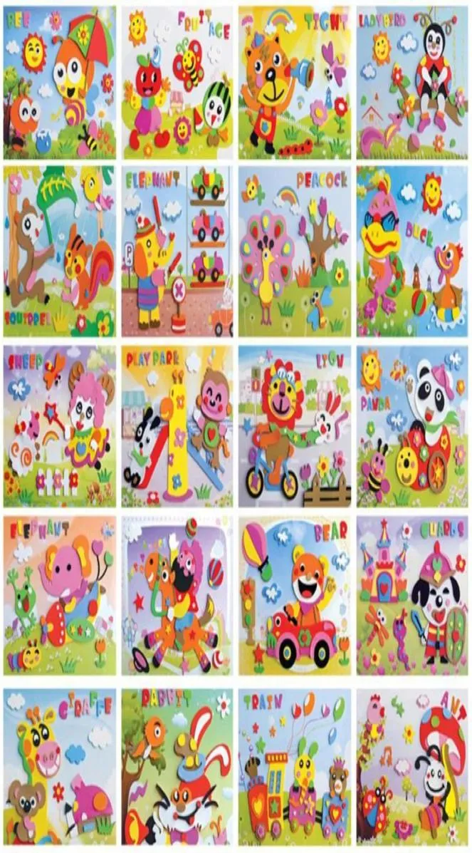 Kinder Spielzeug DIY EVA Schaum Cartoon Tier Muster Aufkleber Persönliche Handarbeit Puzzle Papier Bord Entwicklung Spielzeug Pädagogisches Spielzeug4479210