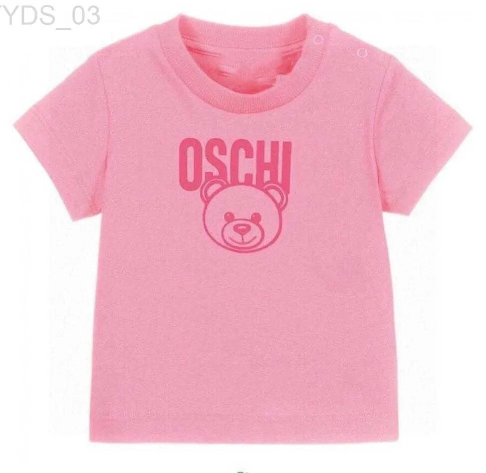 Camisetas Bonito Verão Bebê Meninos Meninas Marca Camisetas Letras Impressas Crianças Manga Curta T-shirt Algodão Crianças Desenhos Animados Urso Camisa Criança Tees 240306