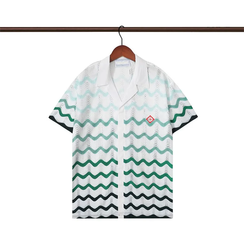 designerska koszula męska geometryczna geometryczna koszula do kręgli hawajska geometryczna swobodna koszula Mężczyźni szczupły wszechstronne t-shirt z krótkim rękawem