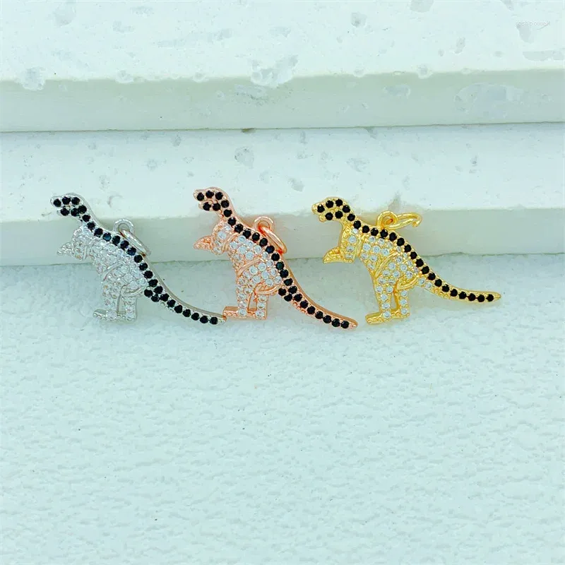 Charms Hoge Kwaliteit Dier Dinosaurus Hangers Micro Pave Zirconia Hanger Voor DIY Ketting Maken Benodigdheden D