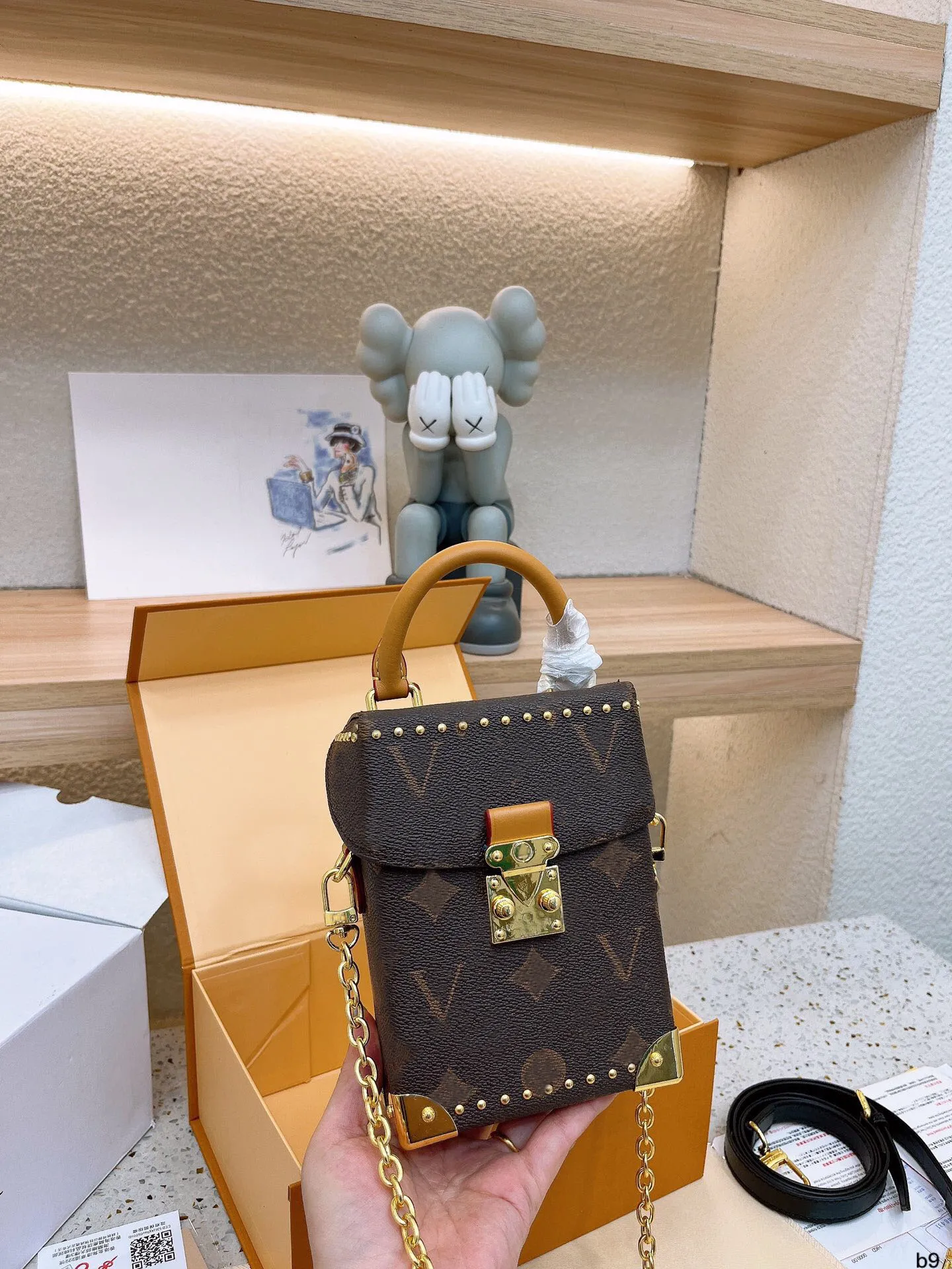 M82465 Bolso de caja CAJA DE CÁMARA de cuero genuino bolso de diseñador bolso de mano bolso de hombro paquete cruzado bolsos pequeños duros billetera bolso Bolso con hebilla