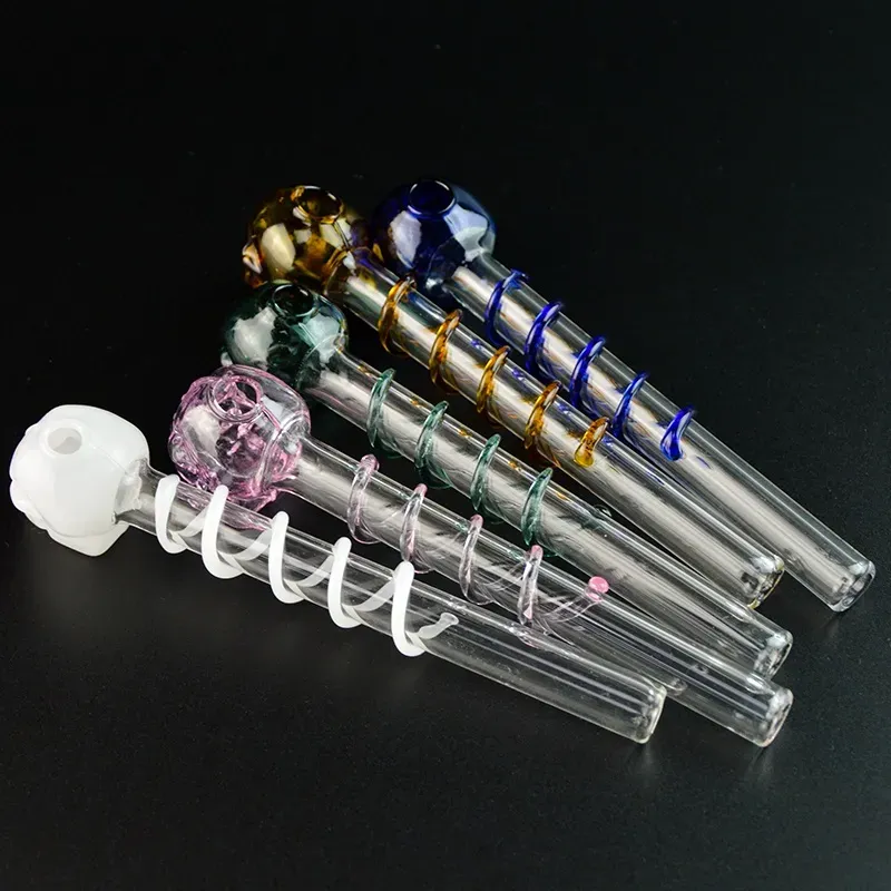 Colorful Smoking Pipes Pyrex Glass Oil Burner Pipe Mini Small Handpipe Oil Nail Smok Accessories Water Hand Burning For Dab Rigs Tube Tobacco Dry Herb Tool