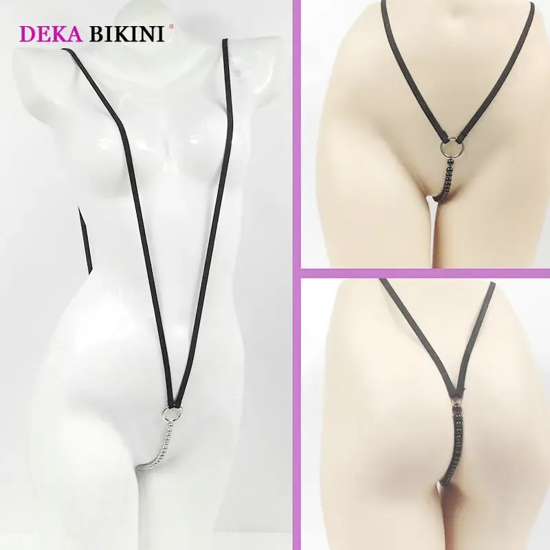 Traje de baño DEKA Micro Bikini Sexy Sling String Beading Pearl Lotion Nalgas Chica Playa Traje de baño Mujer Traje de baño de una pieza Monokini