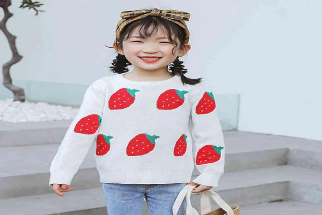 SWEATER BABY AUTN SPRINK DZIECKICH KINITWARY PULLOVER Truskawkowe Dzieci Dzieci 039s Odzież 2104294849997