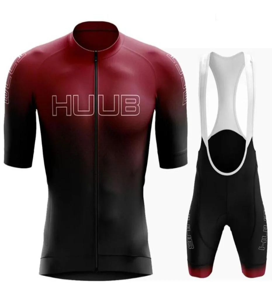 Huub 2020 Man039s été manches courtes maillot de cyclisme ensemble bavoir pantalon Ropa Ciclismo Hombre vêtements de vélo vtt maillot de vélo Unifor5658750