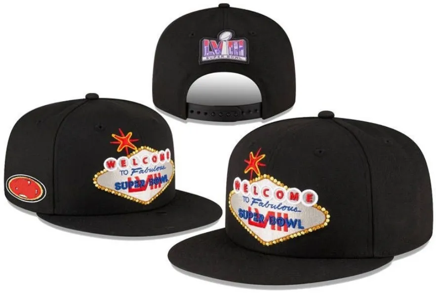 Witamy w Fabulous Super Bowl LVIII Snapback Hat Black Snapbacks KC SF Regulowane mix Zamówienie wszystkich czapek