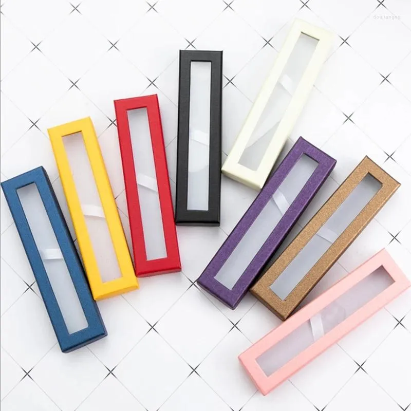 Scatola vuota per penna singola con scatole di copertura per imballaggio in carta con finestra trasparente