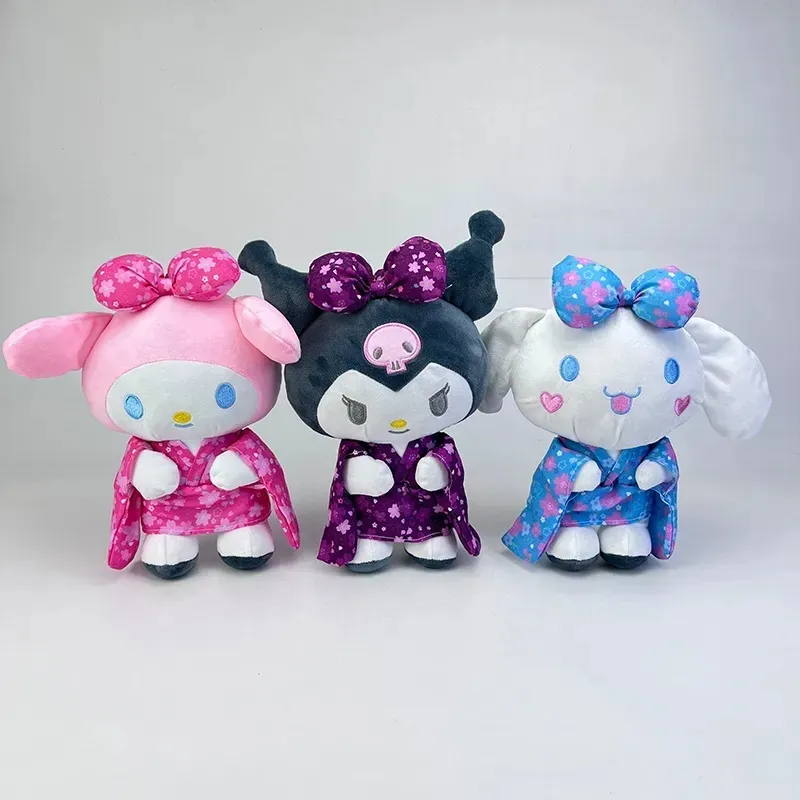 2024 hurtowe anime nowe produkty Kimono Cinnamoroll Melody Plush Toys Children's Games Plagates Company Zajęcia Ozdarnne Ozdoby