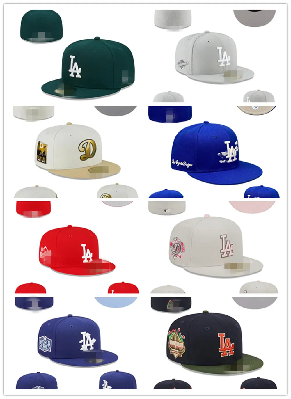 Großhandel 2024 Angepasste Hüte Snapbacks Hut Baskball Caps Alle Team Logo LLAA Mann Frau Outdoor-Sport Stickerei Baumwolle flach geschlossene Mützen Flex Sonnenkappe Größe 7-8 HH-3,6