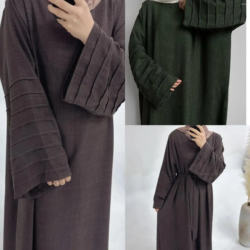 Abbigliamento etnico Abiti Ramadan Eid Eleganti Taglie forti Vestibilità ampia Abaya musulmano completamente coperto per le donne Dubai Turchia Kimono Qualità Jellabiya